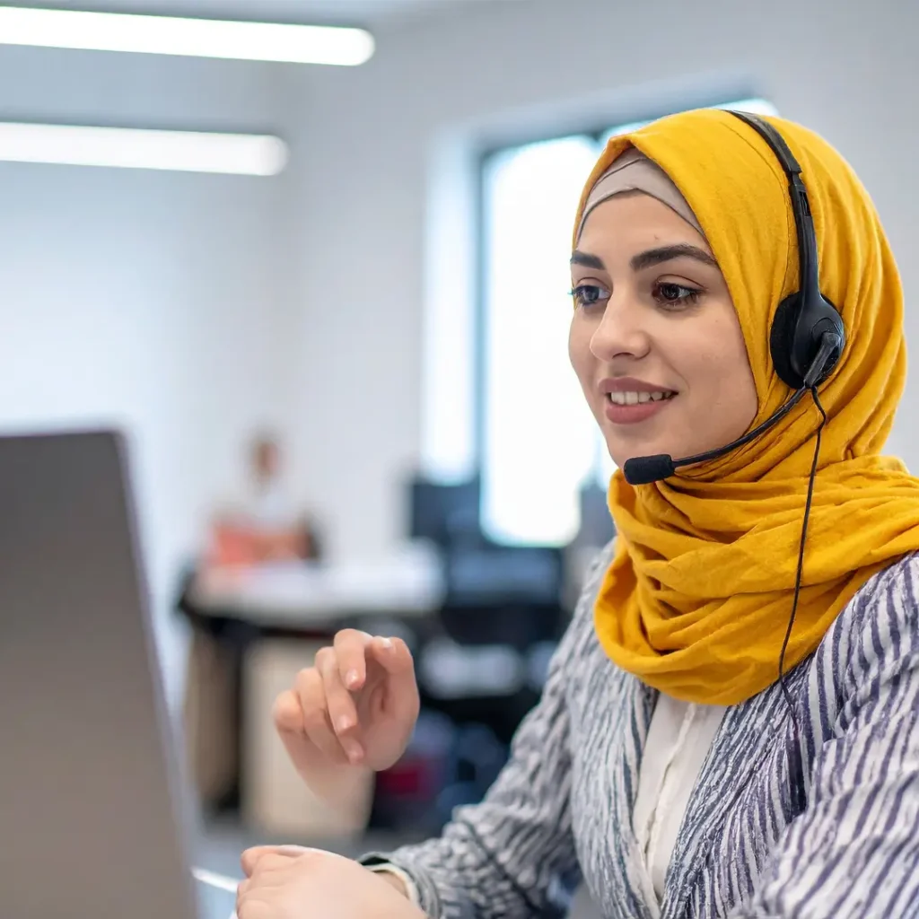 Remote operations assistant working online, symbolising AssistIQ’s human and AI-powered support model